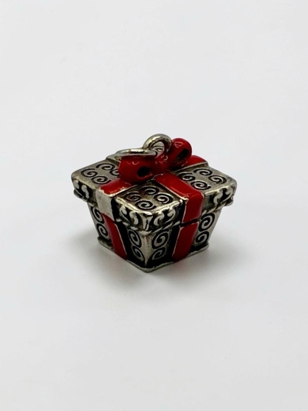 Brighton Silver-Tone Gift Box Present Holiday Pendant Charm
